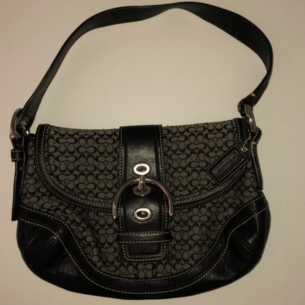 Coach Black and Gray Shoulder Bag